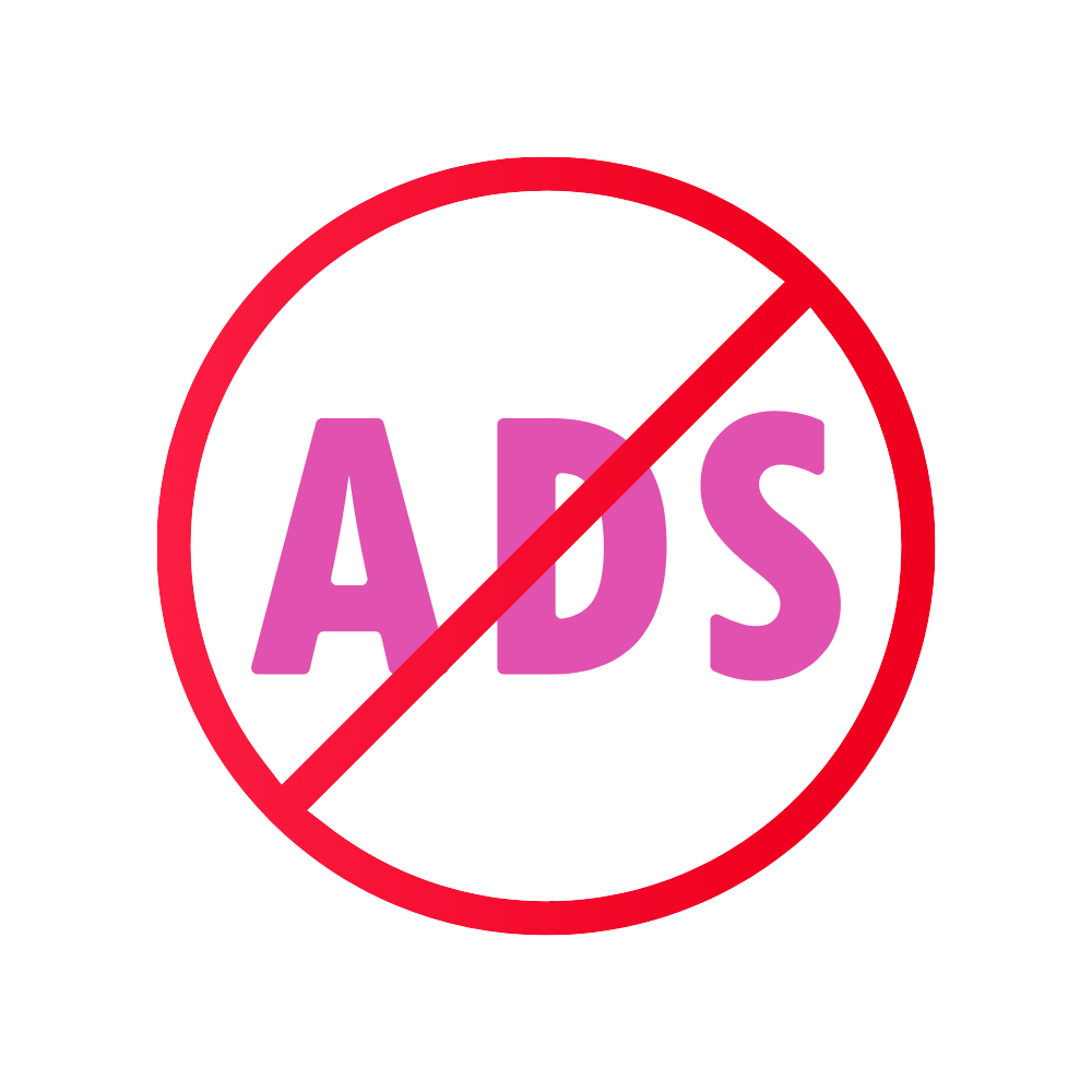 Clean interface without ads